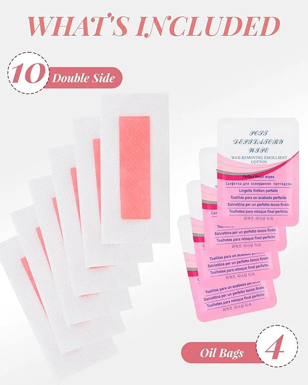 20PCS Facial Wax Strips for Hair Removal, Facial Hair Removal for Women, Waxing Kit for Women's Face, Bikini, Chest, Body,...