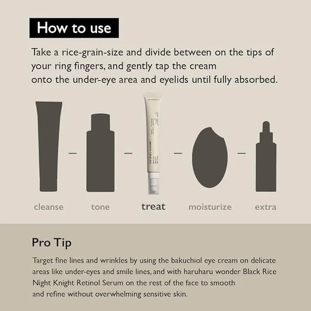 [Haruharu Wonder] Black Rice Bakuchiol Eye Cream 0.67 fl.oz / 20ml | Anti-Aging, Wrinkle Care, Natural Retinol Alternative...