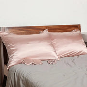 2 Pack Satin Pillowcase with Latent Zipper, Adjustable Satin Eye Mask for Sleeping and Satin Volume Scrunchie for Hair and...