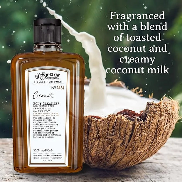 C.O. Bigelow Coconut Body Cleanser, Village Perfumer Moisturizing Gentle Body Wash for Men & Women with Aloe Vera, Sodium ...