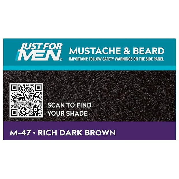 Just For Men Mustache & Beard, Beard Dye for Men with Brush Included, With Keratin Biotin Aloe and Coconut Oil for Healthy...