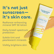 Seaweed Bath Co. Brighten & Protect Sheer Tint Face Fluid SPF 50 Zinc Oxide Sunscreen Lotion, 1.7 Oz., Tinted Mineral Faci...