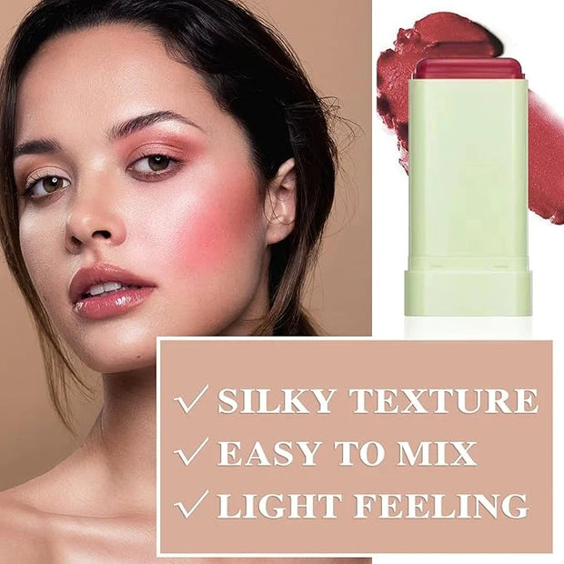 Cream Blush Stick,Waterproof Multi Makeup Cream Stick,Lightweight,Long-lasting,Easy To Use,2 in 2 Multi Blush for Cheeks &...