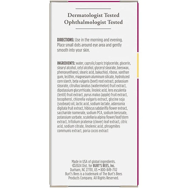 Burt's Bees Renewal Firming Eye Cream With Natural Retinol Alternative, Reduces Appearance of Lines, Wrinkles, Under-Eye C...
