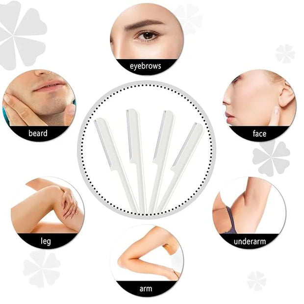 10 Pieces Women's Facial Razor Eyebrow Shaver Razor Brow Shaper Eyebrow Trimmer Dermaplaner Shaping Tool with Cover (White...
