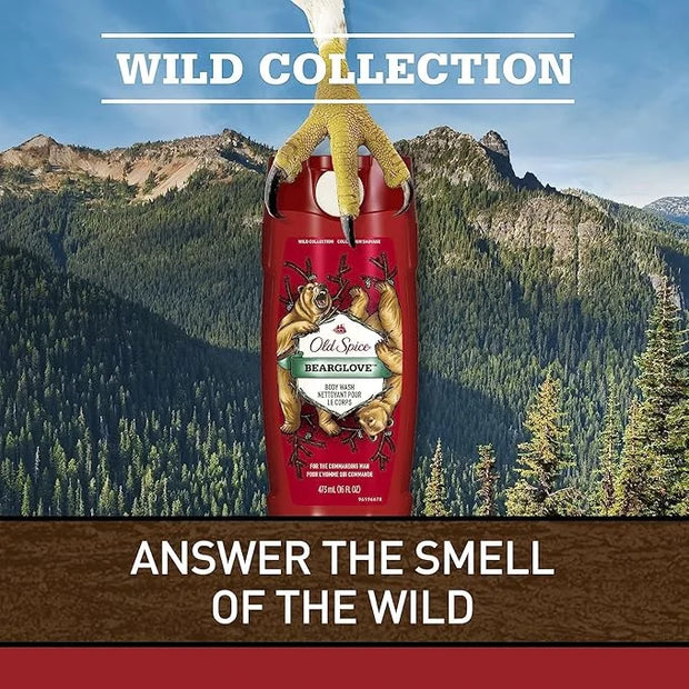 Old Spice Wild Bearglove Scent Body Wash for Men, Red 16 Oz, Packaging may vary Red - Product Image