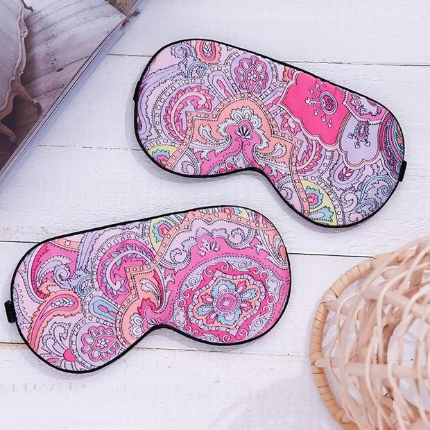 Maxfeel 100% Pure Silk Eye Mask - Sleep Eye Cover in Printed Colors (#12) - Product Image