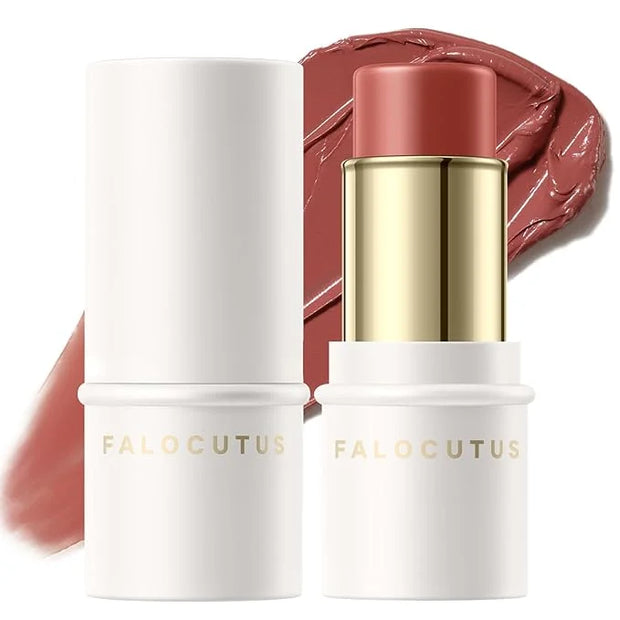 2Pcs Cream Blush Makeup Stick,Monochromatic Multi-Stick Face Blush for Cheek,Lip and Eye,Matte and Dewy Finish for Long We...