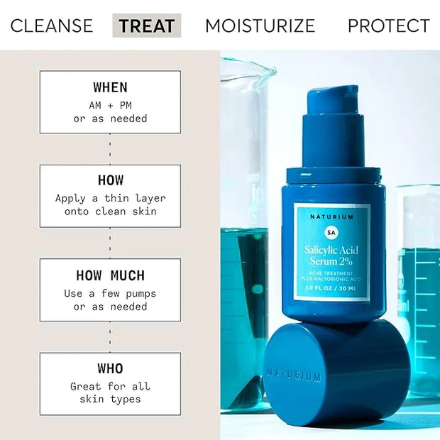 Naturium Salicylic Acid Serum 2%, Blemish Treatment with Maltobionic Acid, 1 oz - Product Image