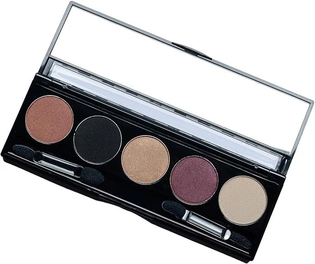 Cleopatra Shimmer White, Purple Burgundy, Gold Bronze, Black and Copper Penny Vegan Eyeshadow Palette; Talc, Paraben & Cru...