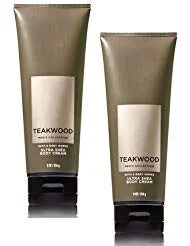 Bath and Body Works 2 Pack Men's Collection Ultra Shea Body Cream TEAKWOOD. 8 Oz - Product Image