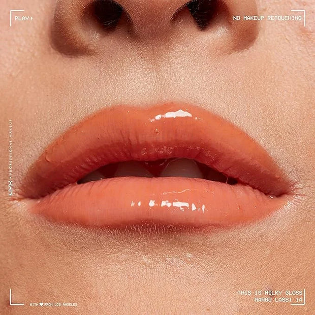 NYX PROFESSIONAL MAKEUP This Is Milky Gloss, Lip Gloss with 12 Hour Hydration, Vegan - Mango Lassi (Orange Cream) - Produc...
