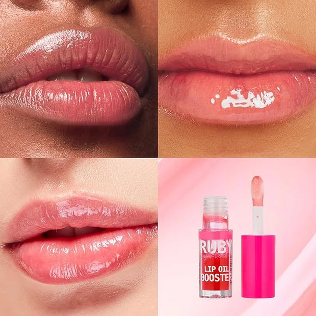 Ruby Kisses Lip Oil Booster, Hydrating Lip Gloss with Nourishing Natural Oil Blend, Jumbo Wand for Easy Application, Non-S...