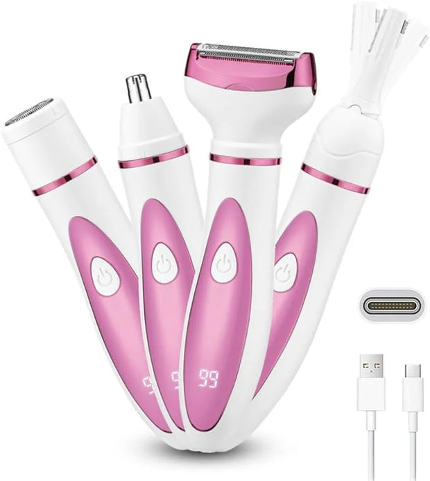 Electric Razor for Women, Bikini Trimmer Womens Shaver for Face Nose Eyebrow Body Leg Pubic Underarm Arm Ladies Rechargeab...