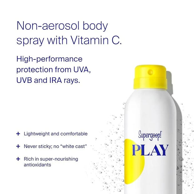 Supergoop! Summer PLAY Bundle - Includes PLAY Everyday Lotion (5.5 oz) + PLAY Antioxidant Body Mist (6 oz) - Broad Spectru...