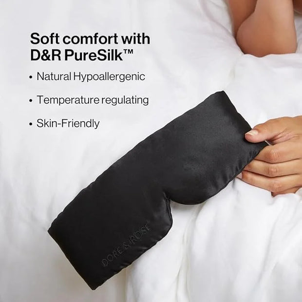 Dore & Rose Deep Sleep Mask Light Blocking, 23 Momme Mulberry Silk Eye Mask, Ultra Soft, Adjustable - Travel Sleeping Mask...