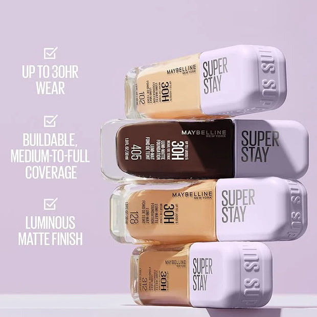 Maybelline Super Stay Lumi-Matte Foundation, Lightweight and Buildable Full Coverage Foundation Makeup For Up To 30HR Wear...