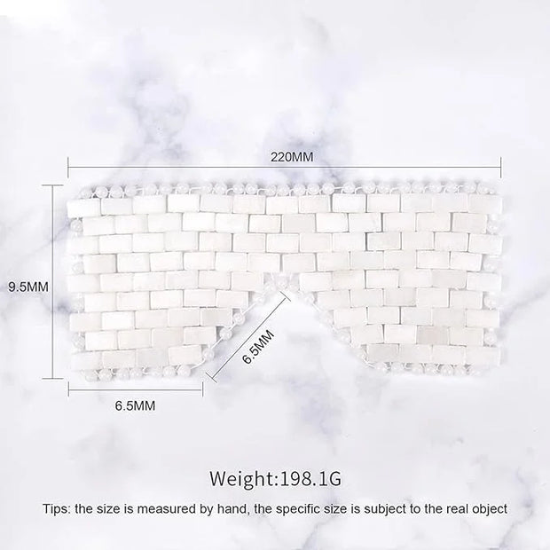 ideayard White Jade Eye Mask Cooling Jade Premium Sleep Eye Mask 100% All Natural Soothe Eye Fatigue - Product Image