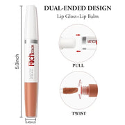 Double Head Lipstick & Moisturizing Lip Balm, 2-in-1 Moisturizing