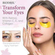 BIODREL- Under Eye Patches (20 Pairs) for Dark Circles, Puffy Eyes, Wrinkles, Eye Bags Treatment - Collagen Mask for Men &...