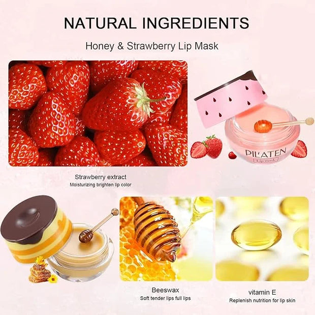 2Pcs Bee Lip Balm Honey Pot, Lines