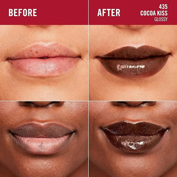 Rimmel London Stay Glossy, 435 Cocoa Kiss, Lip Gloss, Non-Sticky, Color and Shine, Up To 6-Hour Wear, Precise Applicator, ...