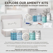 Terra Pure White Tea & Coconut Amenity Kit | Hotel Bulk Toiletries | 1 oz Shampoo, Conditioner, Lotion, Body Wash, Cleansi...