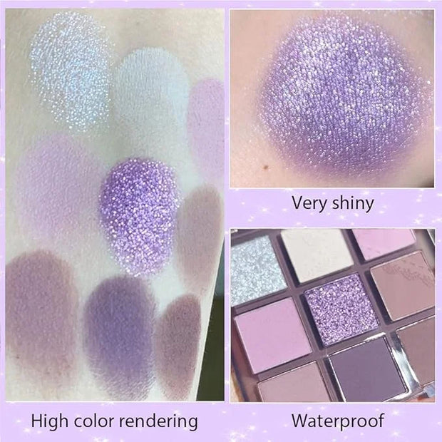 Purple Silver White Pink Tan Grape Matte Shimmer Eyeshadow Palette for Eye Makeup,High Pigmented Eye Shadow make up Powder...