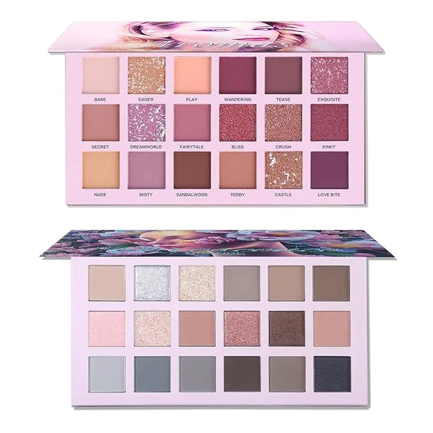 2Pcs Florescence + Aromas Eyeshadow Palette Makeup Set, Matte Shimmer Glitter Pressed Pearl All Highly Pigmented Blending ...