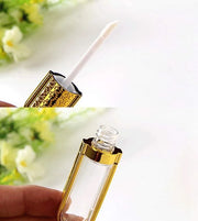 5 Pcs 3ml Lip Gloss Tubes Empty Refillable Lip Balm Bottles Vials Containers with Lip Brush for DIY Lipstick Lip Gloss Sam...