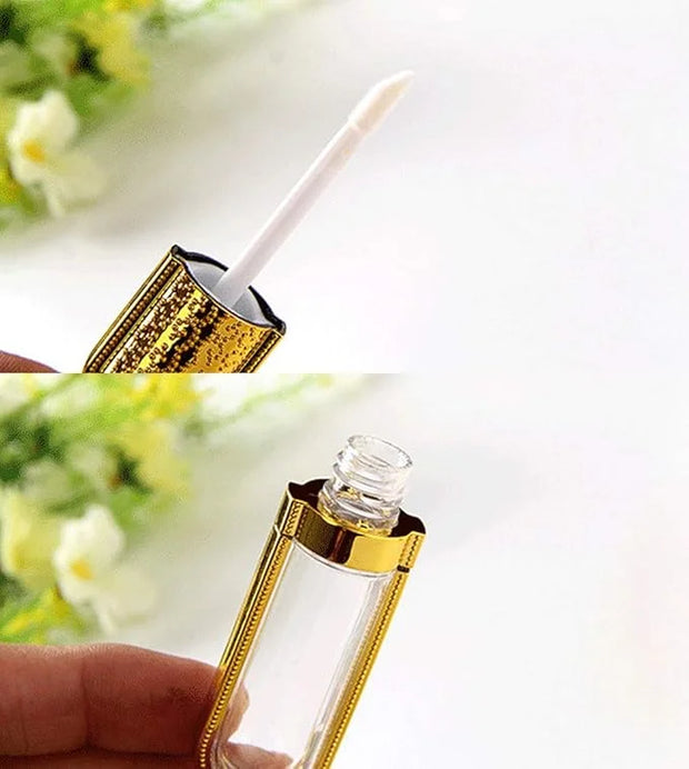 5 Pcs 3ml Lip Gloss Tubes Empty Refillable Lip Balm Bottles Vials Containers with Lip Brush for DIY Lipstick Lip Gloss Sam...