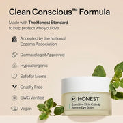 Honest Beauty Sensitive Skin Calm + Renew Eye Balm | Moisturizing + Firming | Hypoallergenic, Fragrance Free, Vegan | 0.5 ...