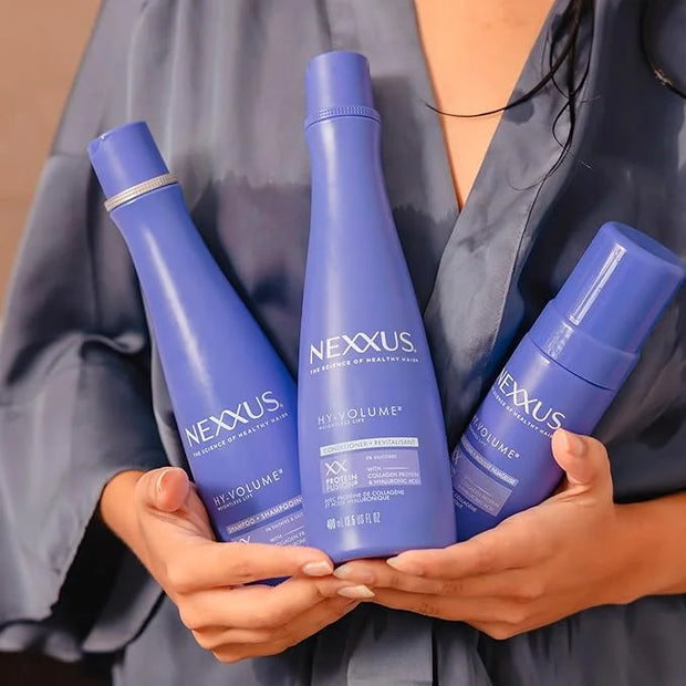 Nexxus HY-VOLUME Weightless Lift Shampoo, Conditioner & Foam 3 Pack PROTEIN FUSION with Collagen Protein & Hyaluronic Acid...
