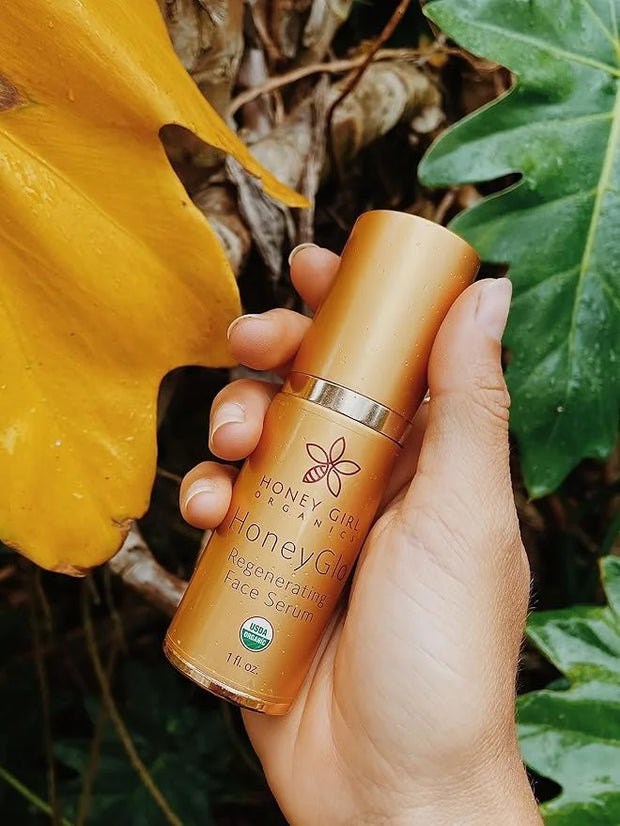 Honey Girl Organics HoneyGlo Regenerating Face Serum, USDA Certified Organic Facial Serum for Women Softens and Moisturize...