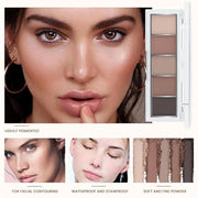5 Colors Matte Eyeshadow Makeup Palette,Nude Dark Brown Taupe Black Highly Pigmented Natural Neutral Eye Shadow Palette,Lo...