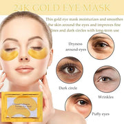 30 Pairs Lip Mask & Eye Mask,24K Gold Gel Eye Masks for Dark Circles,Wrinkles and Fine Lines,Moisturizing Collagen Lip Mas...