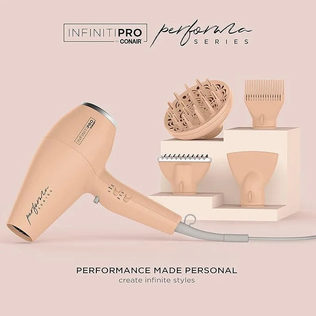 Conair Infiniti Pro Hair Dryer with Diffuser plus 3 Other Attachments | Performa Series Hair Dryer | Blow Dryer with Profe...