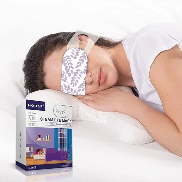 12 Packs Lavender Steam Eye Mask for Dry eyes, Heated eye mask Reduces Dark circle puffiness, Disposable Eye compress warm...