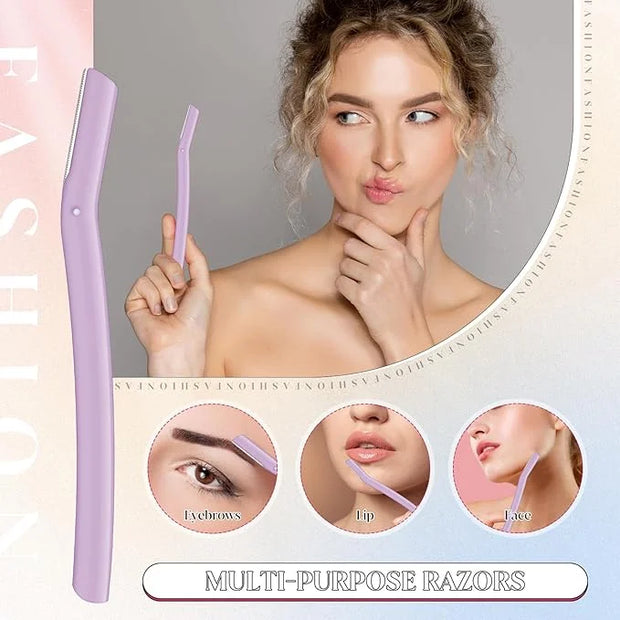 Lasnten 6Pcs Dermaplane Razor Eyebrow Facial Razor for Women Men Single Blade Multipurpose Eyebrow Trimmer Skin Hair Remov...