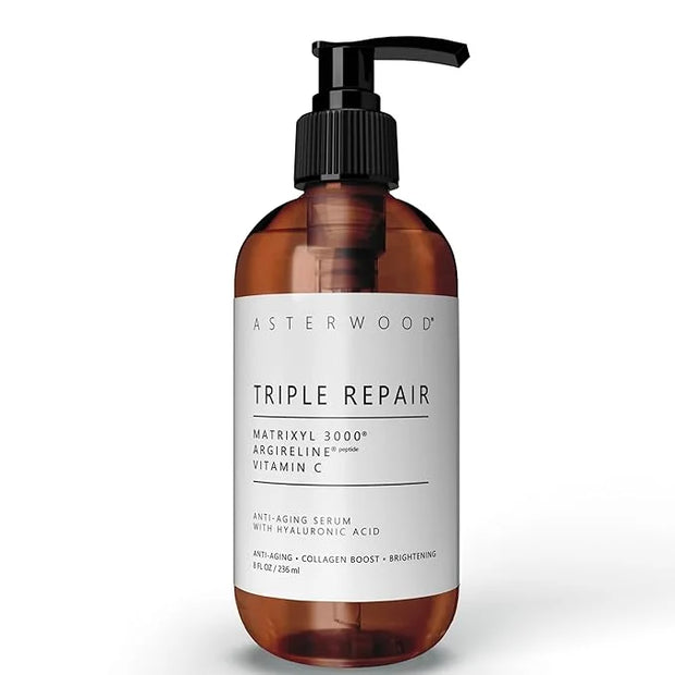 Asterwood Triple Repair Matrixyl 3000 + Argireline + Hyaluronic Acid + Vitamin C Serum for Face - Anti-Aging, Collagen Boo...