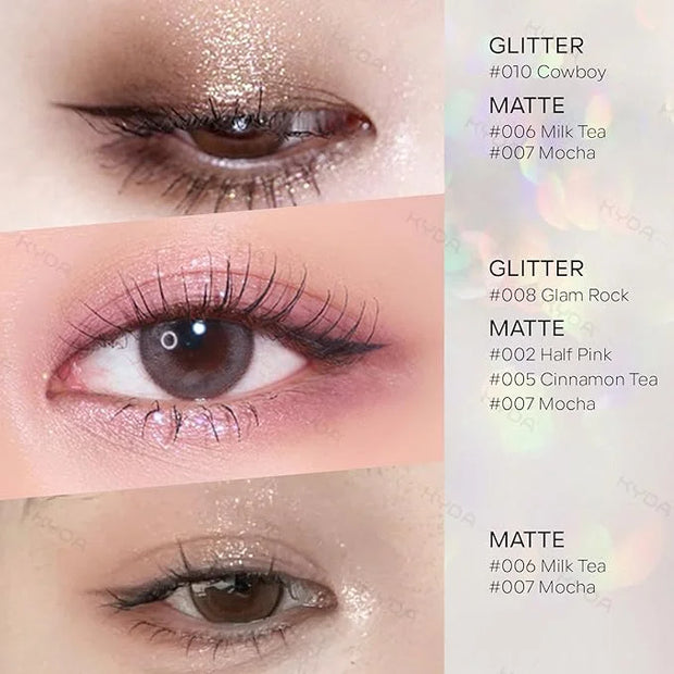 KYDA Single Glitter Eyeshadow, Pale Champagne Sheer Glow Eyeshadow, Ultra-fine Lightweight Powder, Multiuse Blendable Form...