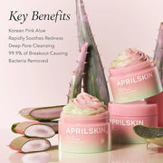 APRILSKIN Pink Aloe Facial Polish Cleanser with Vita Toner and Mucin Serum - Product Image