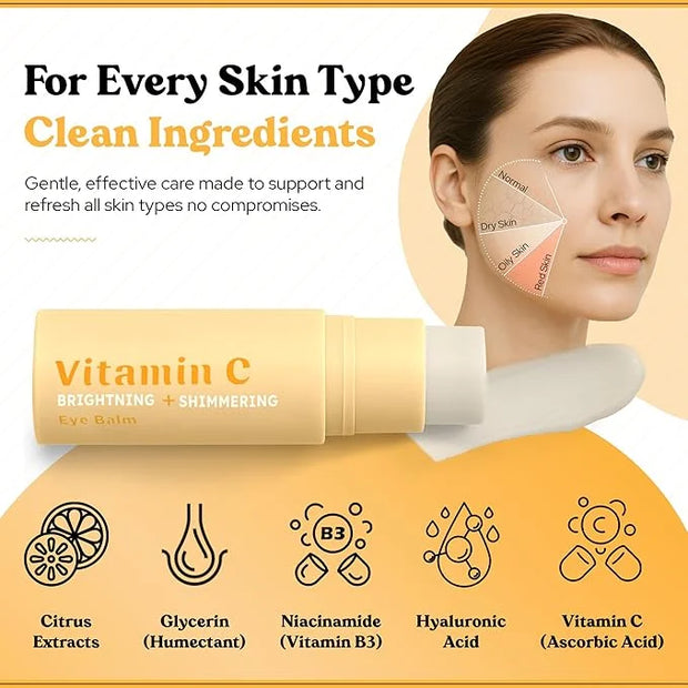BellaBLISS Vitamin C Eye Balm Stick – Lightweight Under Eye Cream for Puffiness, Dark Circles & Wrinkles – Made in Korea –...