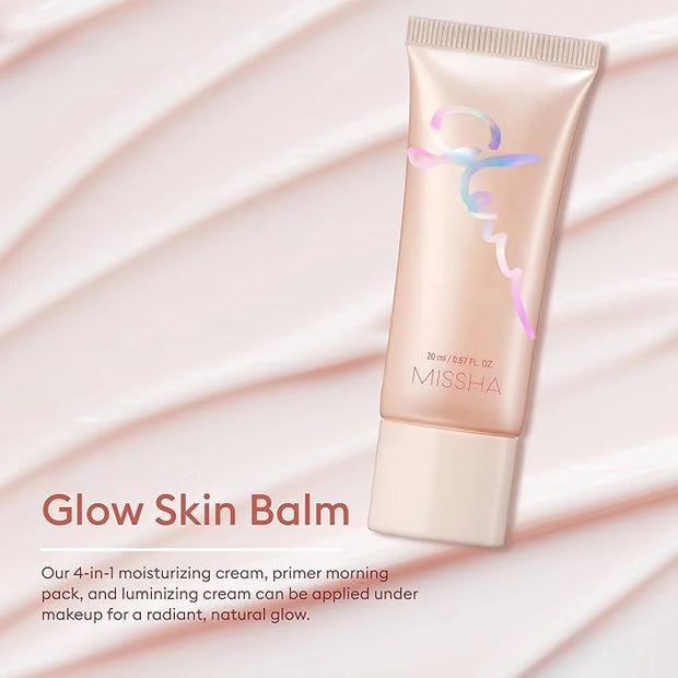 MISSHA Glow Skin Balm 0.68 fl oz/ 20ml, 4-in-1 Primer, Moisturizing Cream, Morning Pack, Luminizing Cream for a Flawless N...