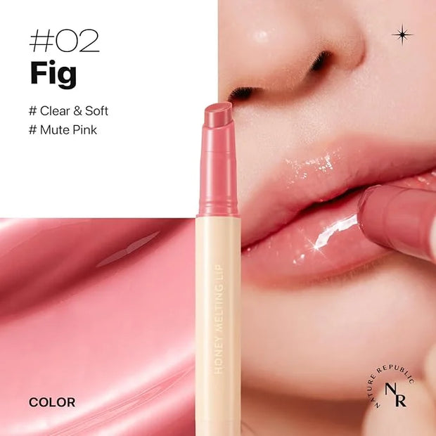 Nature Republic HONEY MELTING LIP (02 FIG) SOFT LIP STICK, Hydrating Gloss, Moisturizing balms, Sheer tint, Shine & Nude, ...