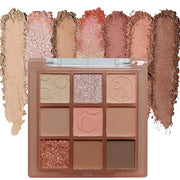 Eyeshadow Palette Makeup- 9 Colors Rose Gold Dark Brown Colorful Eyeshadow Palette Matte Shimmer Korean Natural Eye Shadow...