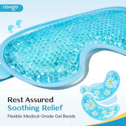 NEWGO Cooling Eye Mask Gel Under Eye Pads Set for Dark Circles, Under Eye Bags, Puffy Eyes, Migraines, Dry Eyes, Post-Surg...