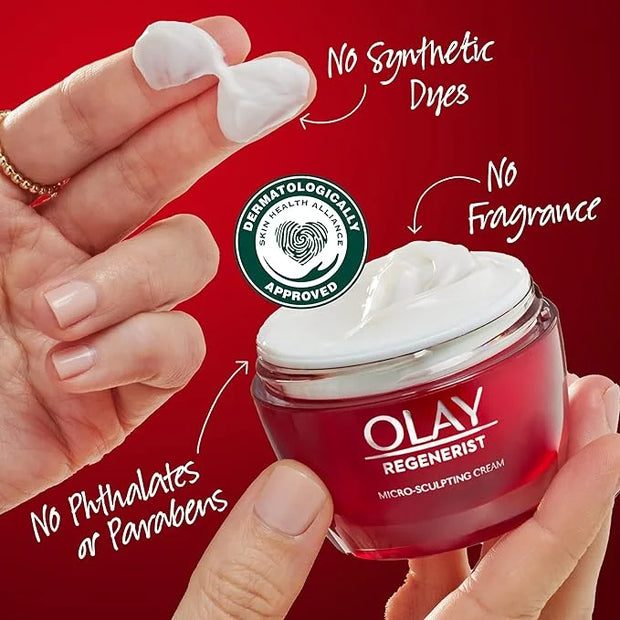 Olay Face Moisturizer, Regenerist Micro-Sculpting Cream for Women, Fragrance-Free - Hydrating, Anti-Aging, Anti-Wrinkle, F...