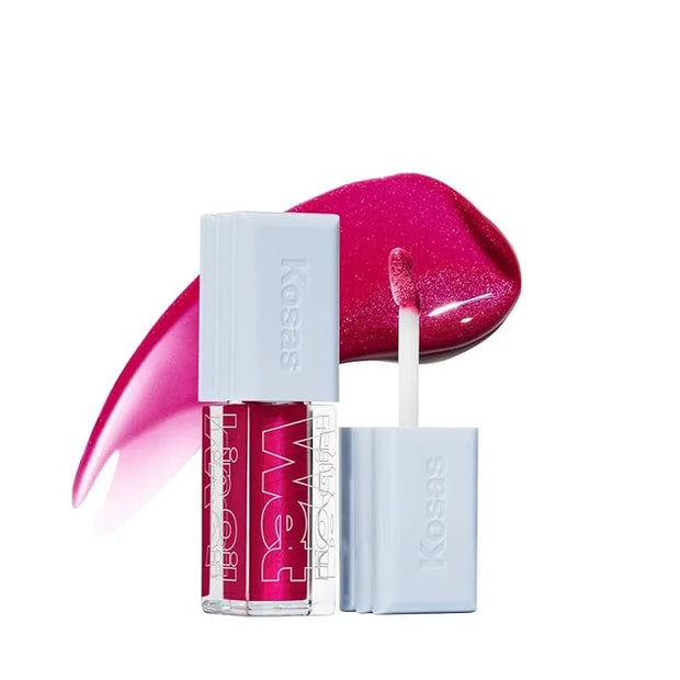Kosas Wet Lip Oil Gloss - Hydrating Lip Plumping Treatment with Hyaluronic Acid & Peptides, Non-Sticky Finish (Fruitjuice)...