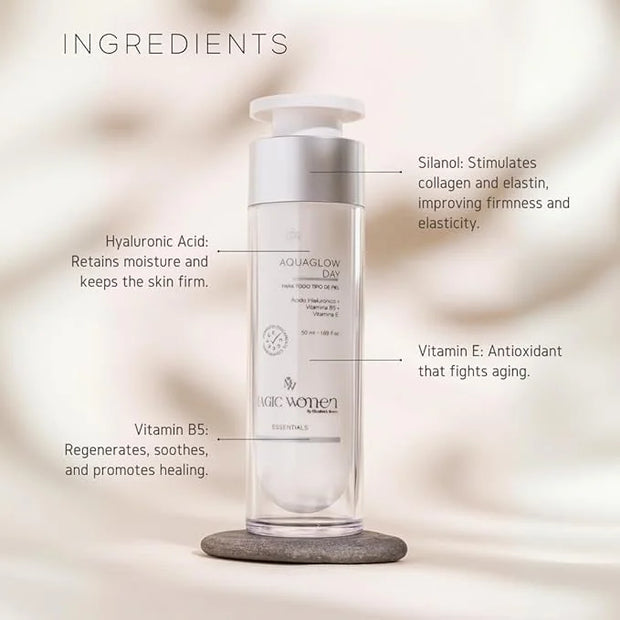Aqua Glow Gel Cream for Oily & Combination Skin – Hydrating Facial Moisturizer with Hyaluronic Acid, Vitamin B5 & Silanol ...